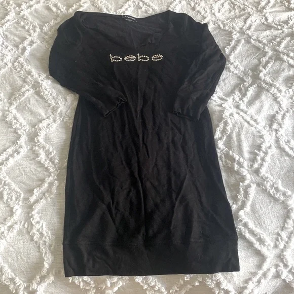 bebe | Dresses | Bebe Long Sleeve Logo Dress